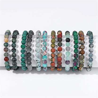 Retro Geometric Natural Stone Beaded Bracelets