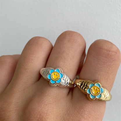 Wholesale Jewelry Smiley Flower Sun Flower Ring Gooddiy