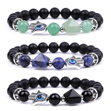 Fashion Devil's Eye Palm Artificial Crystal Stone Irregular Beaded Polishing Bracelets 1 Piece