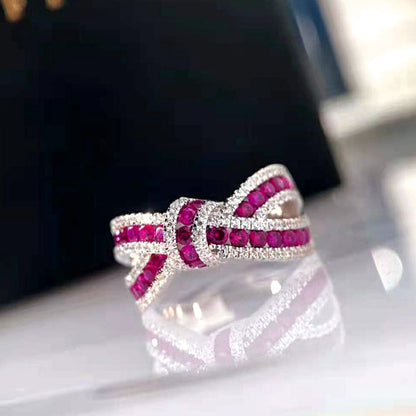 Wholesale Simple Style Classic Style Bow Knot Copper Inlay Zircon Rings