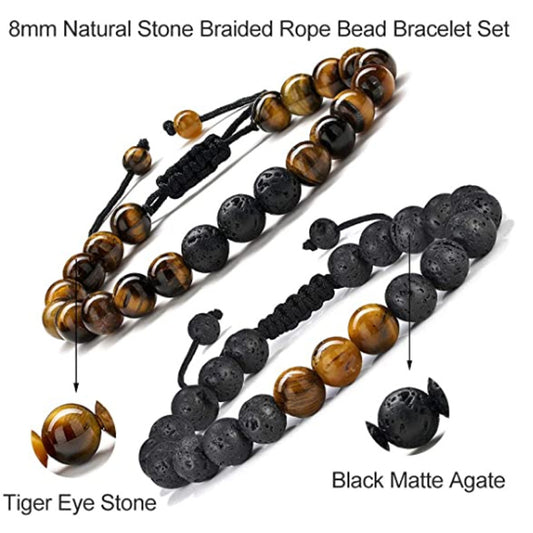 Fashion Geometric Natural Stone Knitting Bracelets