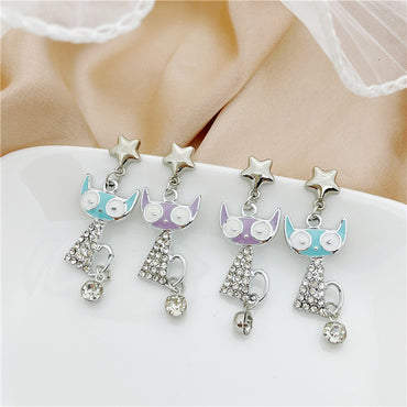 Fashion Cat Alloy Plating Inlay Rhinestones Women's Drop Earrings 1 Pair