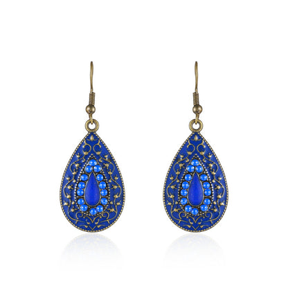 1 Pair Retro Water Droplets Alloy Plating Women's Drop Earrings