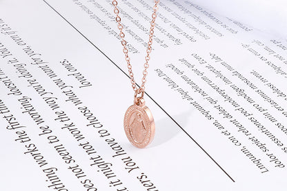 Factory Wholesale European And American New Stainless Steel Prayer Portrait Virgin Mary Necklace Bracelet Foreign Trade Female Necklace