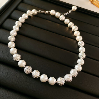 Glam Retro Heart Shape Bow Knot Imitation Pearl Beaded Plating Inlay Rhinestones Women's Layered Necklaces