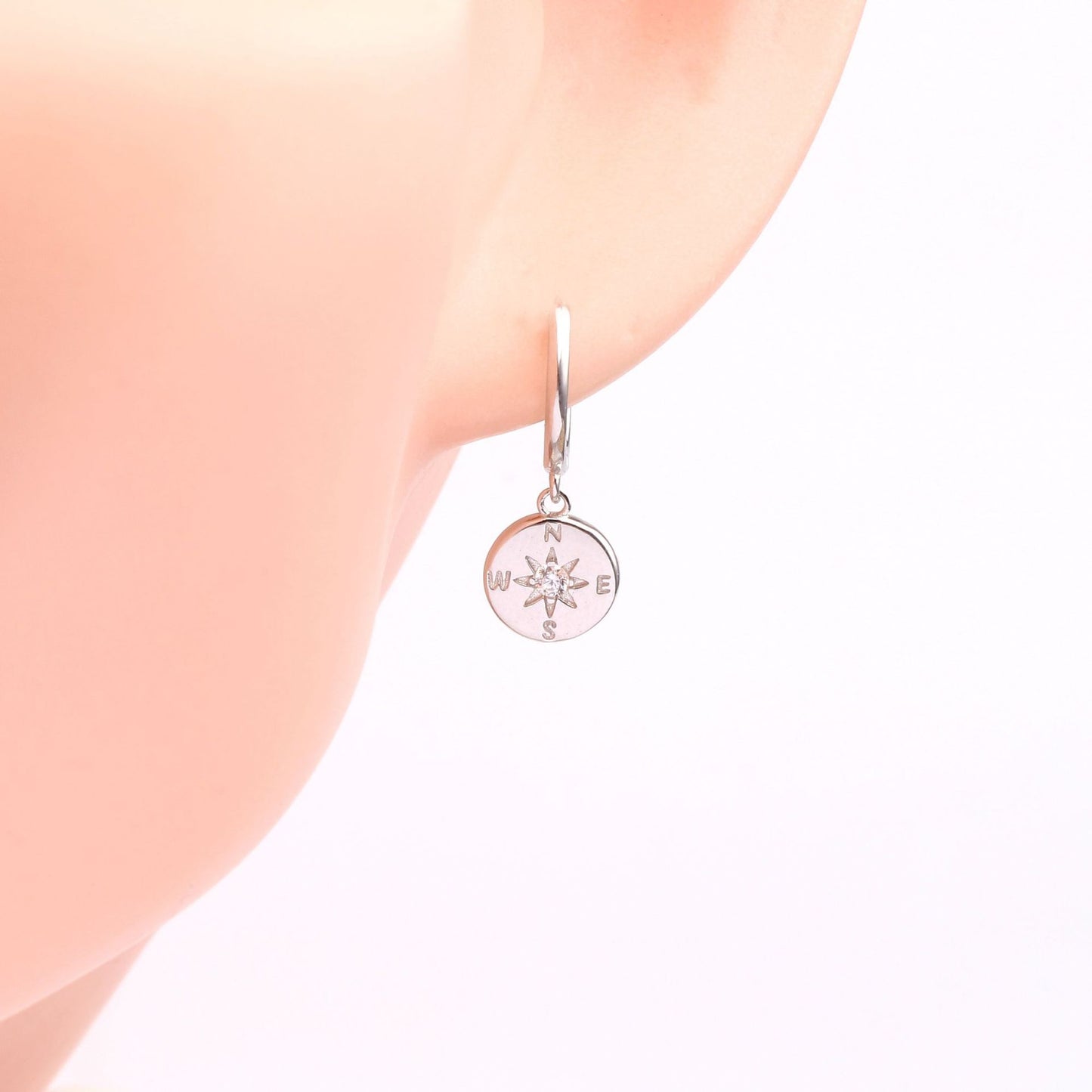 1 Pair Lady Simple Style Star Sterling Silver Plating Inlay Zircon White Gold Plated Gold Plated Drop Earrings