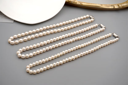 Simple Style Round Pearl Beaded Bracelets Necklace 1 Piece