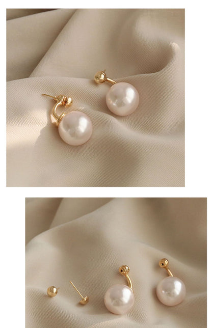 Elegant Geometric Alloy Inlay Artificial Pearls Women's Earrings 1 Pair