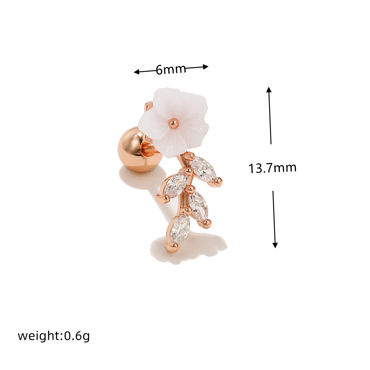 Fashion Butterfly Copper Inlay Zircon Ear Studs 1 Piece