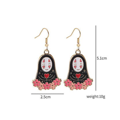 1 Pair Fashion Cartoon Character Enamel Alloy Drop Earrings