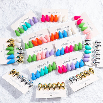 Wholesale Jewelry Ig Style Simple Style Water Droplets Arylic Spray Paint Ear Studs