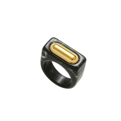 Simple Style Square Titanium Steel Plating Gold Plated Rings