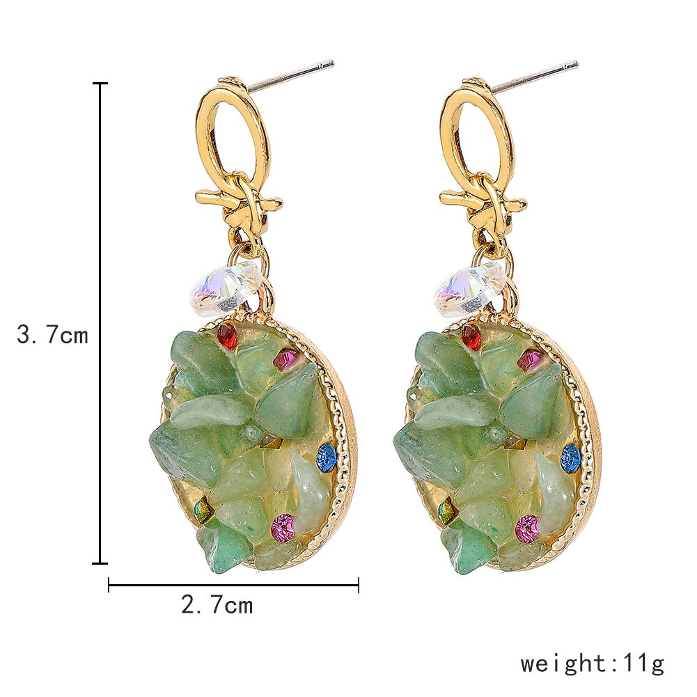 1 Pair Fashion Irregular Heart Shape Alloy Inlay Gravel Women's Drop Earrings