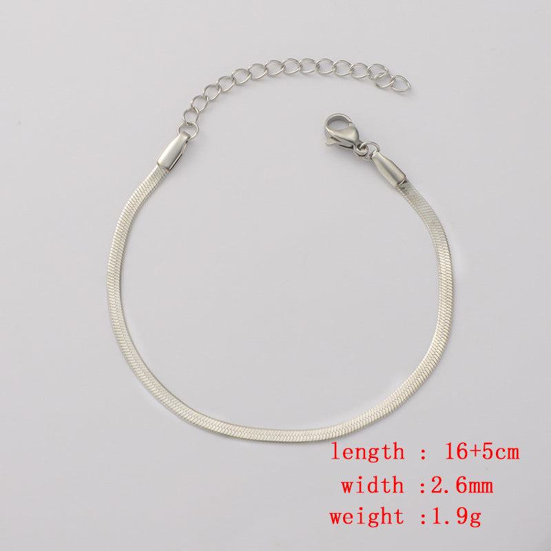 Fashion Solid Color Stainless Steel Plating Bracelets