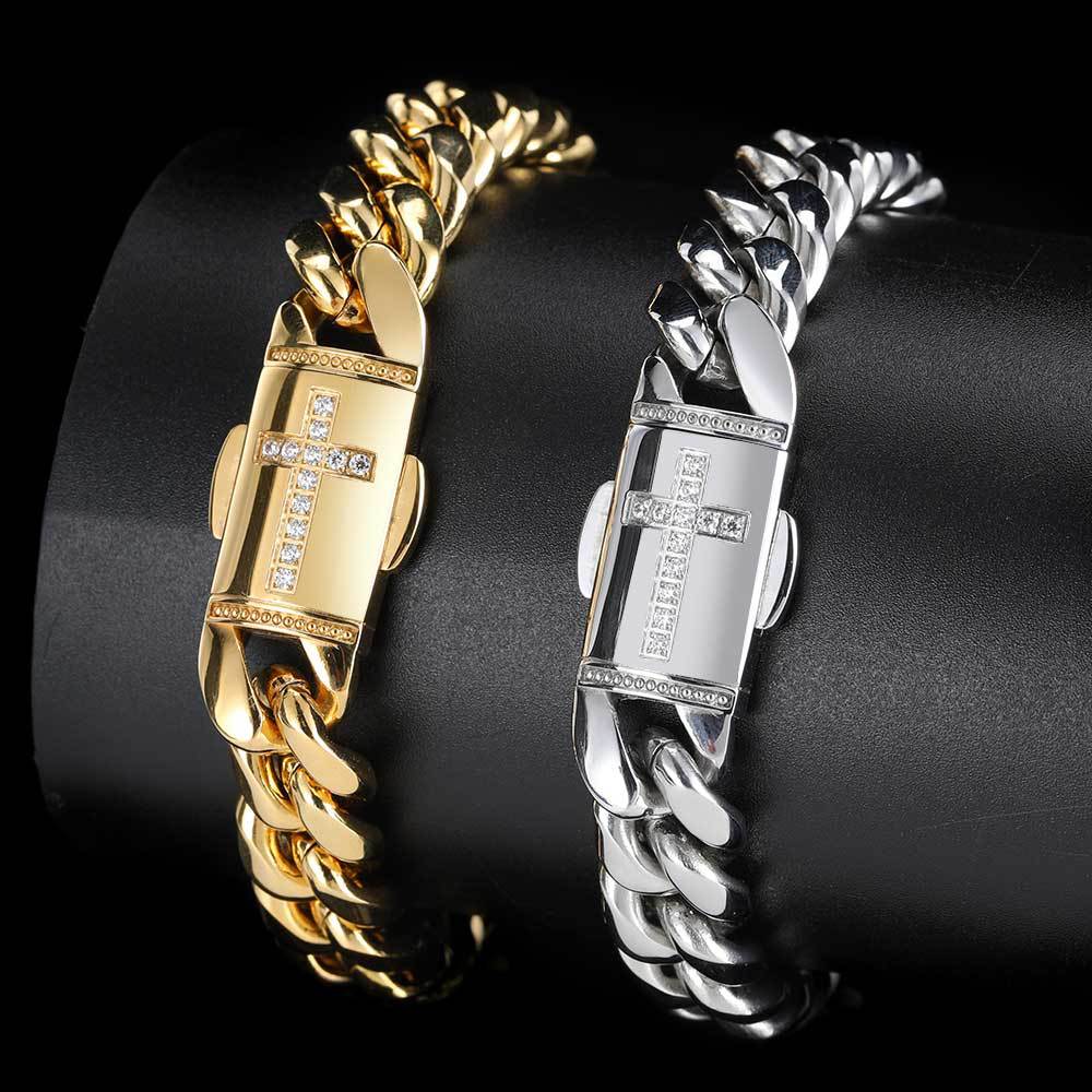 Hip-hop Geometric Stainless Steel Plating Chain 18k Gold Plated Bracelets