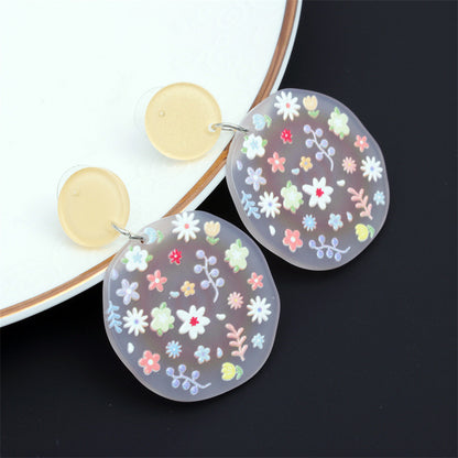 Women's Men's Fashion Geometric Acrylic Earrings No Inlaid Drop Earrings