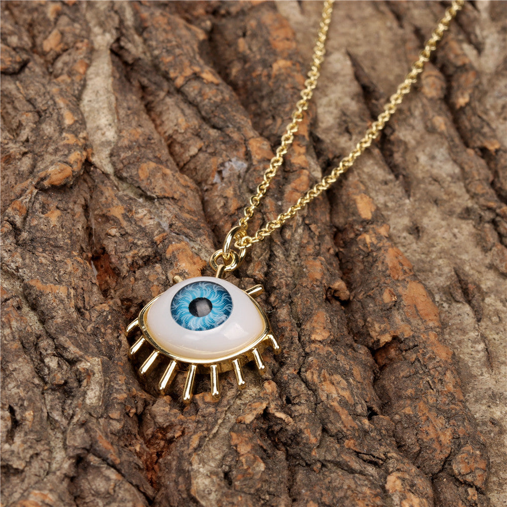 Devil's Eye Plastic Resin Pendant Copper Necklace Wholesale Gooddiy