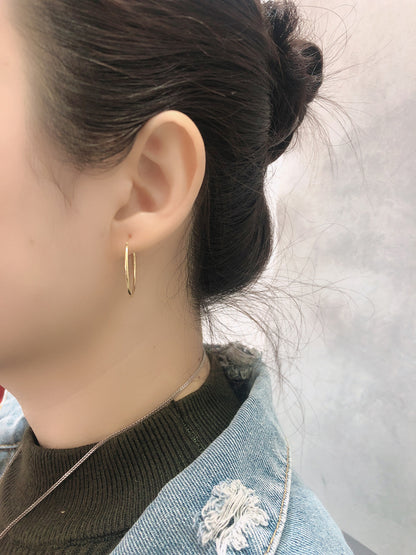 Simple Style Solid Color Sterling Silver Plating Hoop Earrings 1 Pair