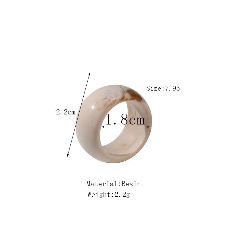 Cute Geometric Resin Women's Rings 1 Set