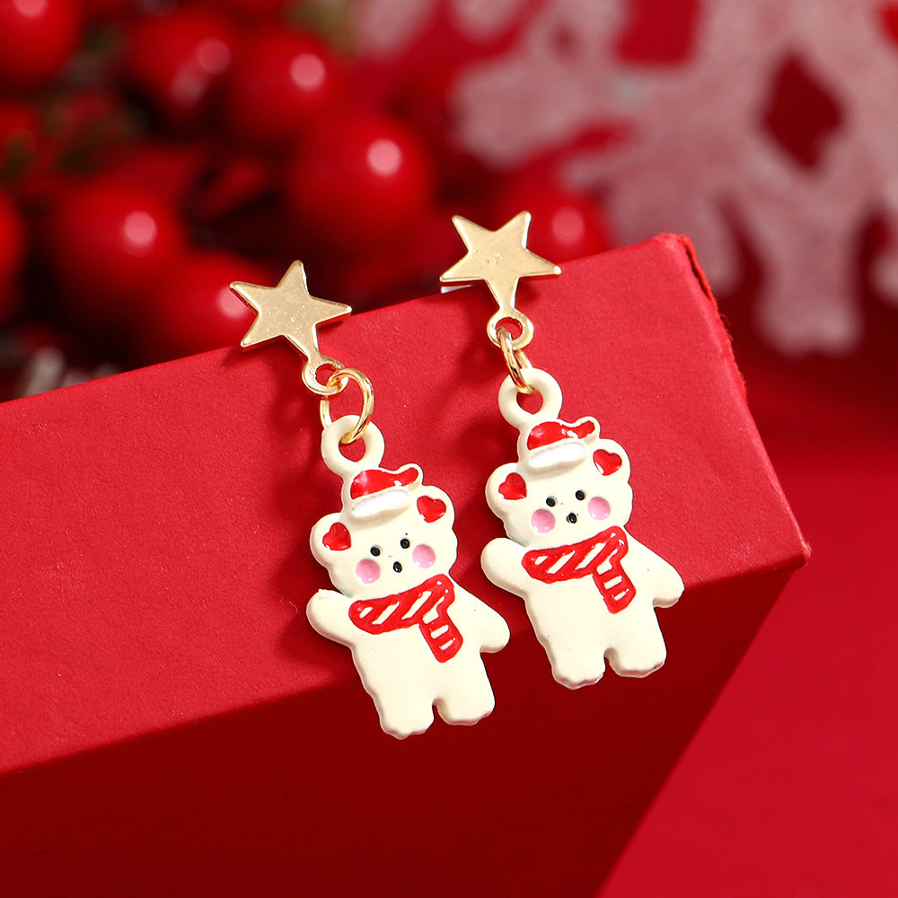 Fashion Christmas Tree Santa Claus Snowman Alloy Plating Women's Drop Earrings 1 Pair