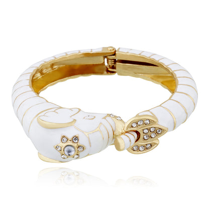 Elegant Streetwear Animal Alloy Enamel Inlay Artificial Diamond Women's Bangle