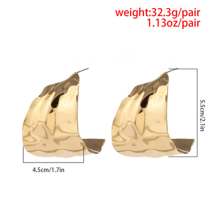 Exaggerated Solid Color Iron Plating Women's Ear Studs