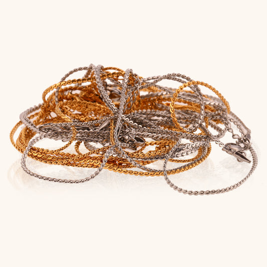 Stainless Steel Titanium Steel Elegant Simple Style Geometric Plating Bracelets Anklet Necklace