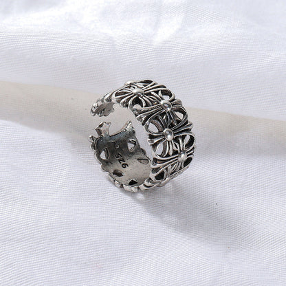 Simple Hollow Ring Set Retro Metal Old Anchor Cross Ring Batch