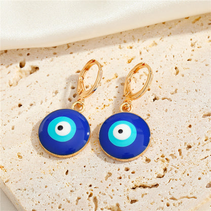 New Jewelry Dark Blue Eyes Creative Turkish Eye Earrings Clavicle Chain