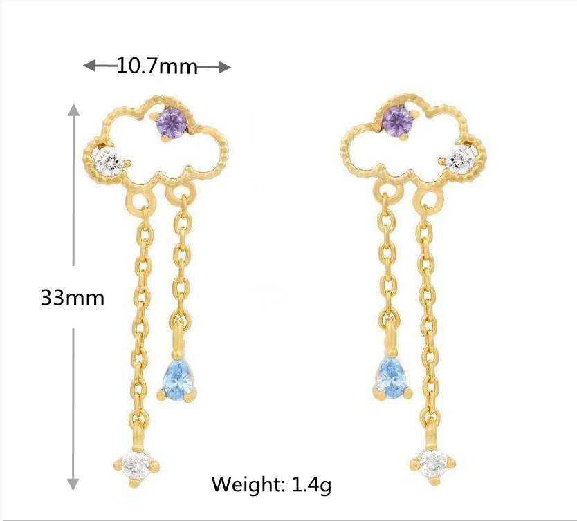 Wholesale Kolamic Earrings 18k Gold Jewelry Cute Bear Cloud Earrings Gooddiy