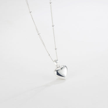 Simple Style Heart Shape Silver Plating Pendant Necklace 1 Piece