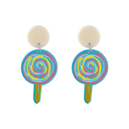 Korean Hand-painted Acrylic Stick Candy Color Earring