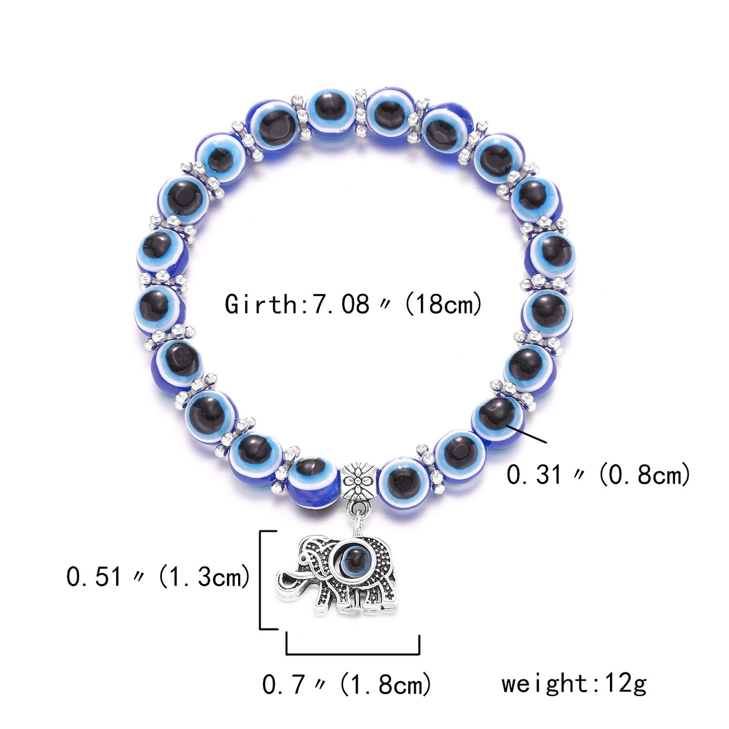 Fashion Eye Alloy Resin Beaded Unisex Bracelets