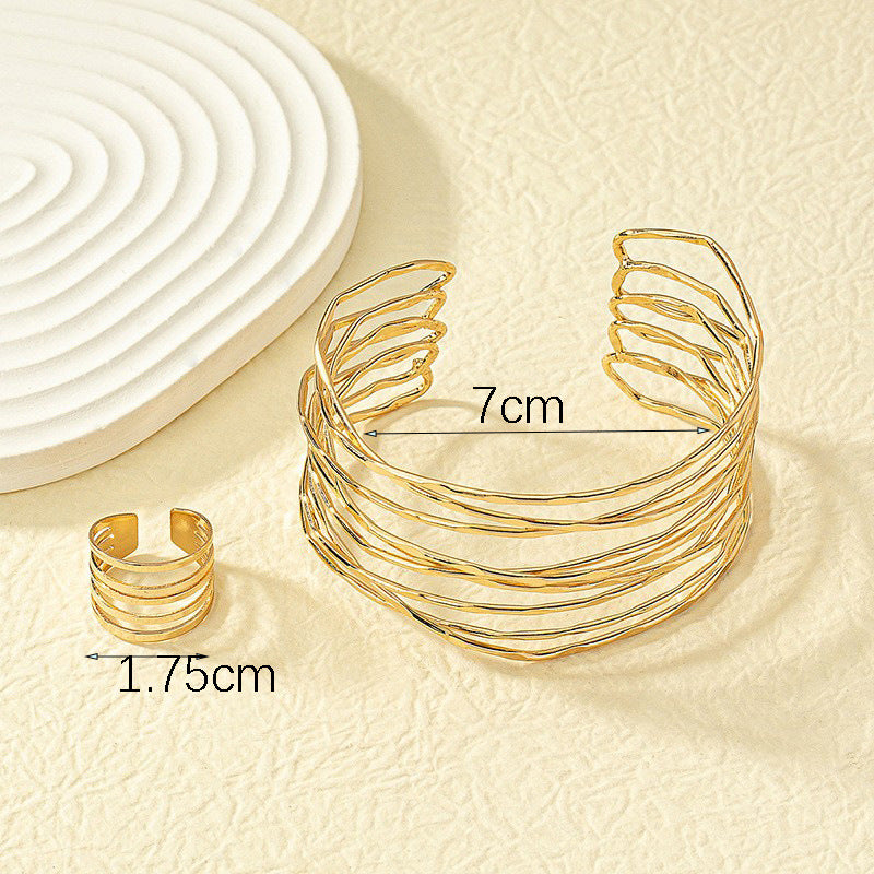 Retro Solid Color Alloy Plating Women's Rings Bracelets