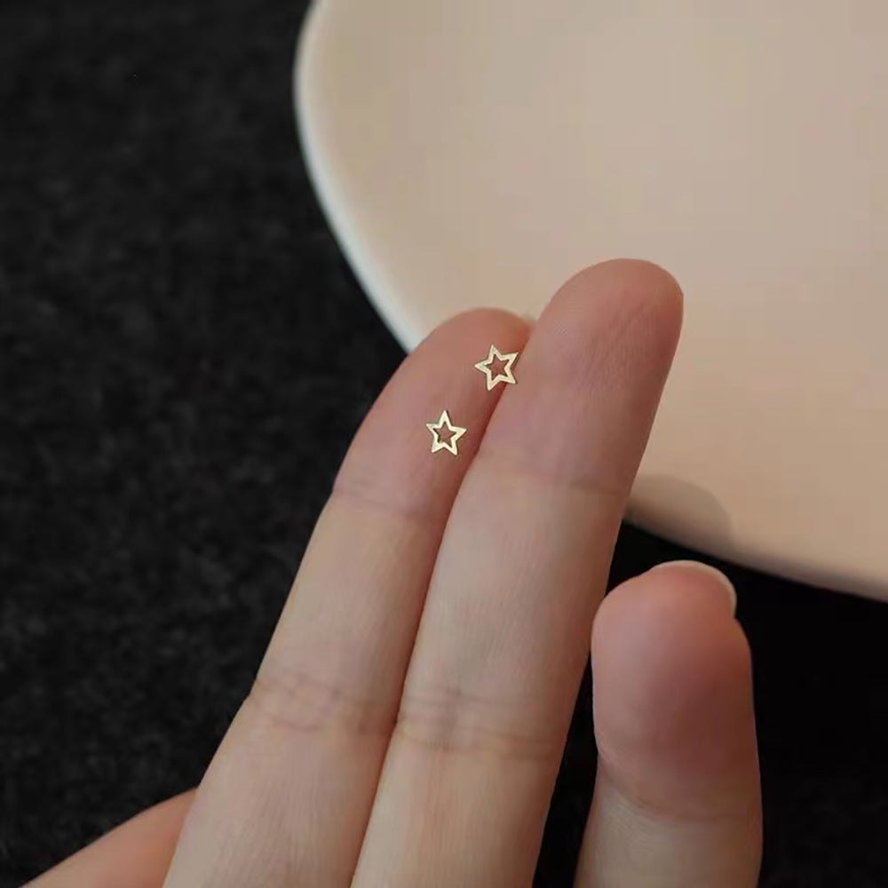 1 Pair Simple Style Star Sterling Silver Plating 18k Gold Plated Ear Studs