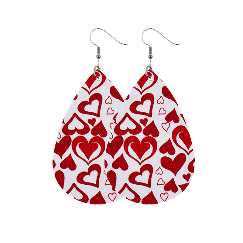 1 Pair Casual Elegant Heart Shape Pu Leather Drop Earrings