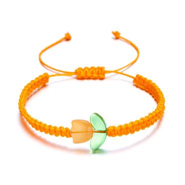 Simple Style Flower Alloy Polyester Braid Women's Bracelets