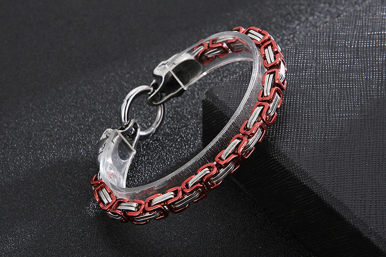 New Hip-hop Pattern Chain Skull Head Titanium Steel Hollow Thick Bracelet