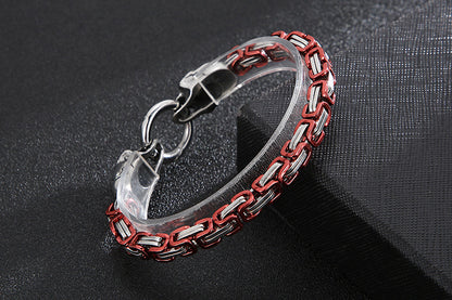 New Hip-hop Pattern Chain Skull Head Titanium Steel Hollow Thick Bracelet