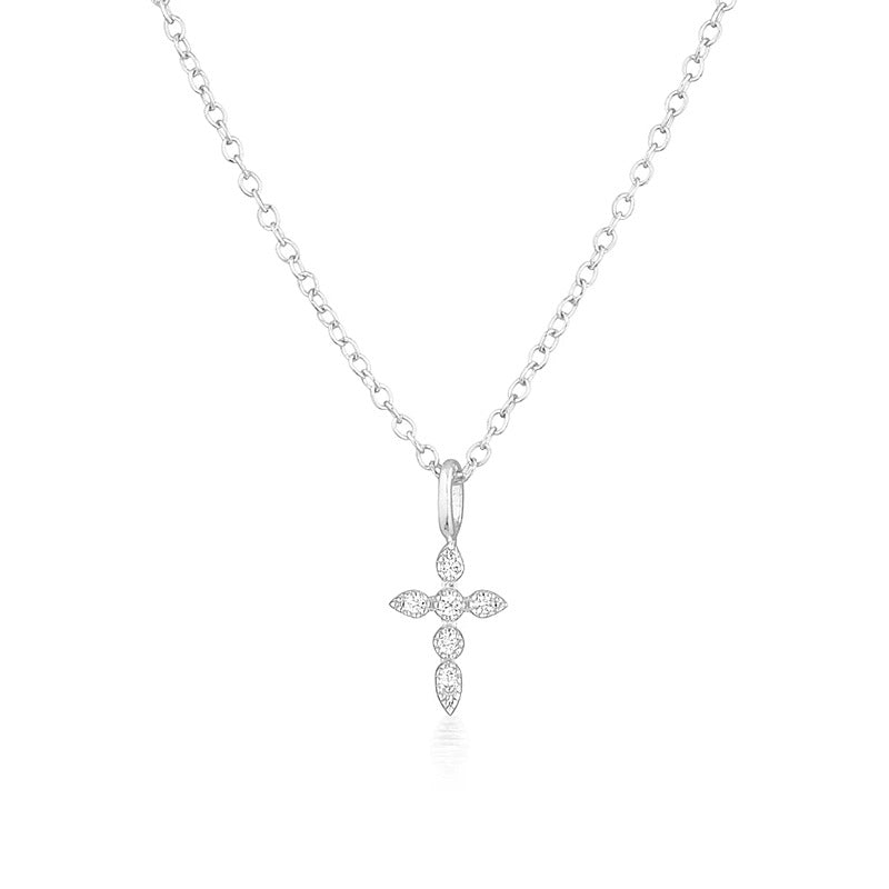 Sterling Silver Copper Elegant Cross Plating Pendant Necklace