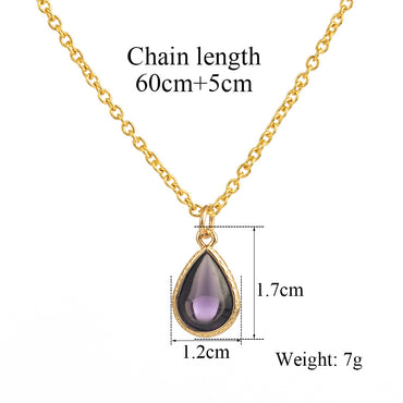 Simple Water Drop Pendant Titanium Steel Necklace Wholesale