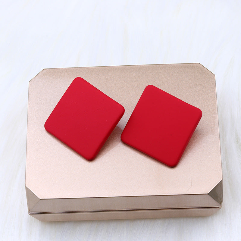 1 Pair Simple Style Geometric Arylic Stoving Varnish Women's Ear Studs