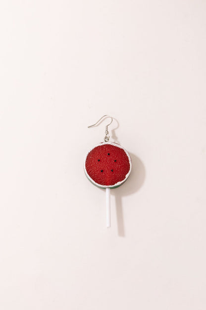 Personality Jewelry Lemon Lollipop Resin Ear Hook Watermelon Fruit Irregular Earrings