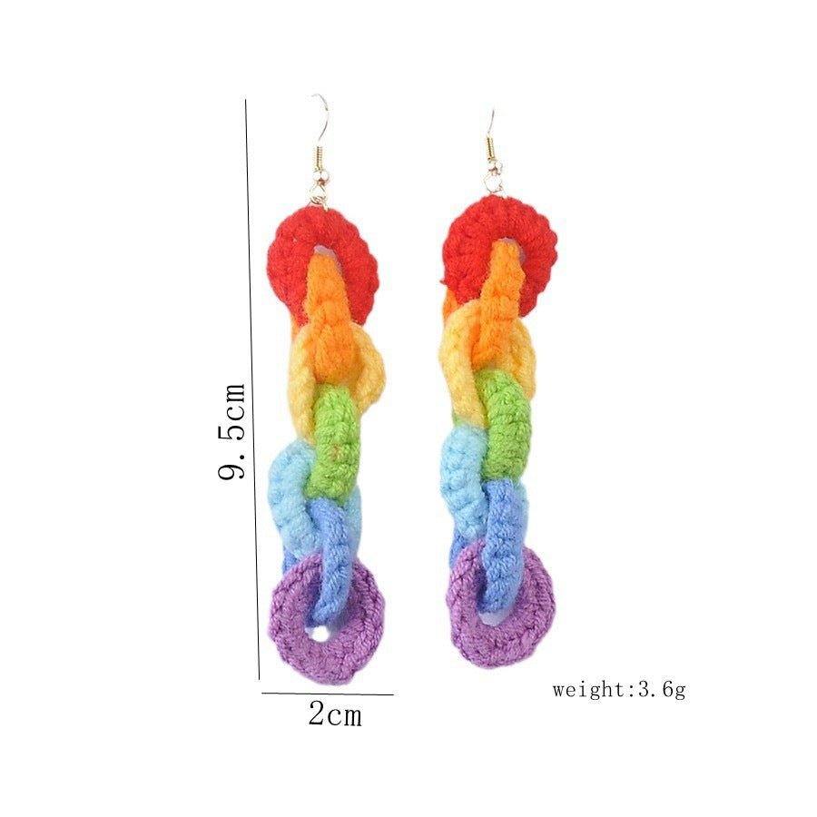 1 Pair Cute Colorful Cloth Drop Earrings