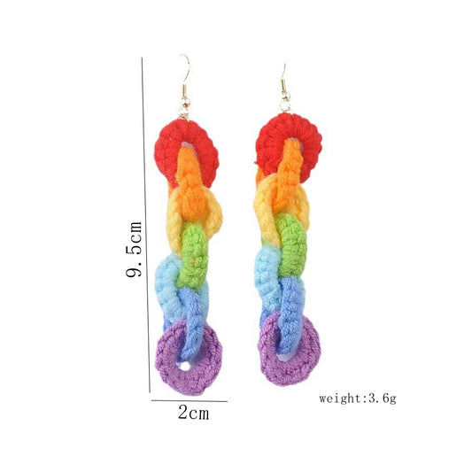 1 Pair Cute Colorful Cloth Drop Earrings