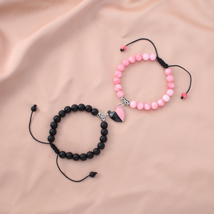 Simple Style Heart No Inlaid Couple Bracelets