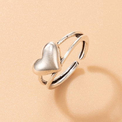 Cross-border European And American Simple Geometric Letter Animal Fish Mushroom Love Single Ring