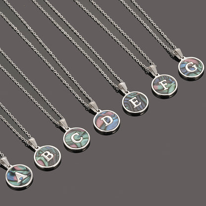 Fashion Round Letter Stainless Steel Necklace Patchwork Stainless Steel Necklaces