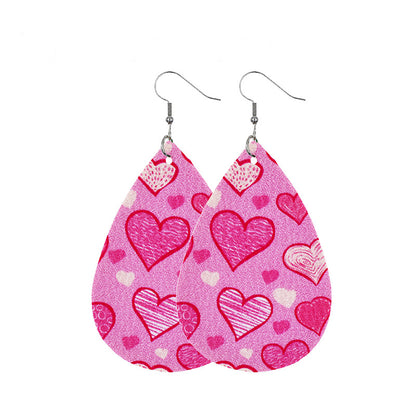 1 Pair Casual Elegant Heart Shape Pu Leather Drop Earrings