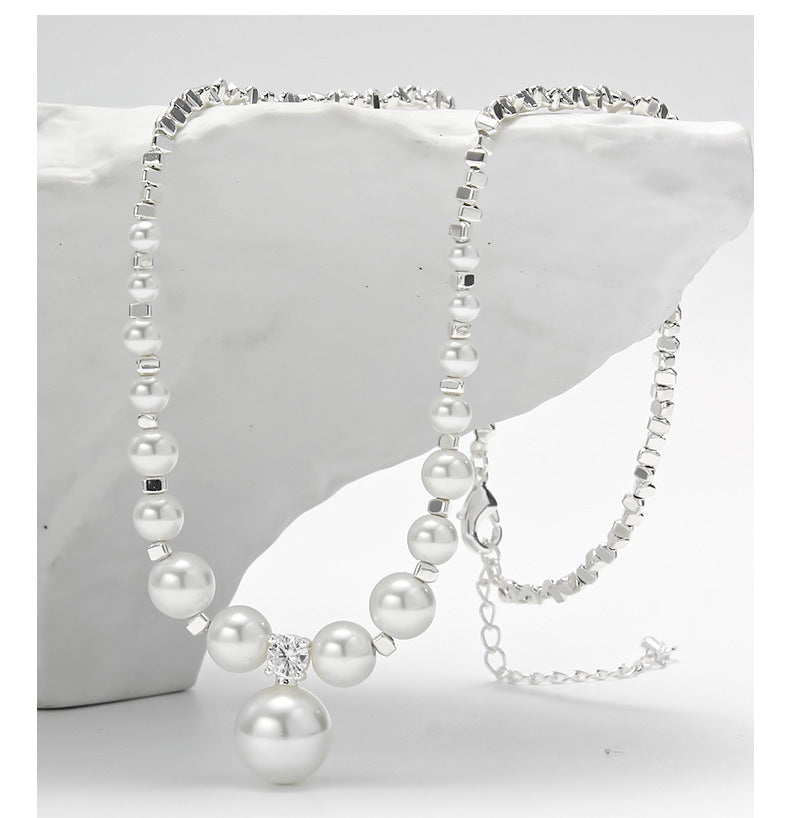 Elegant Round Imitation Pearl Beaded Women's Necklace